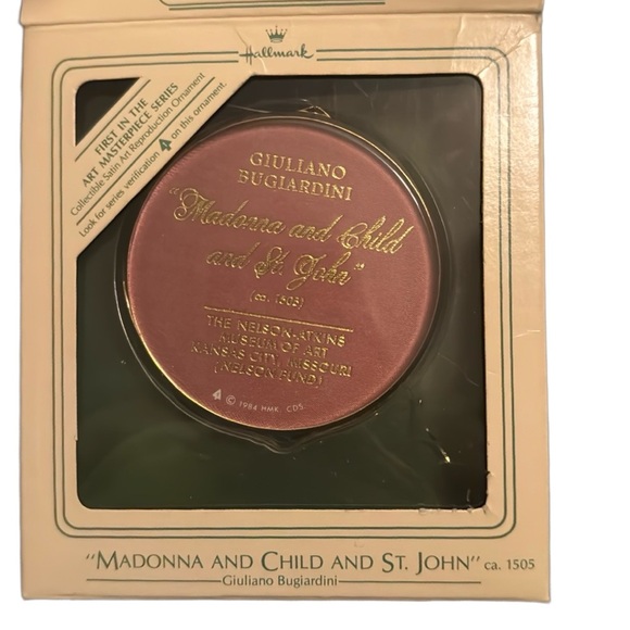 Hallmark Series 1984‎ Christmas Ornament Madonna & Child by Giuliano Bugiardini - Picture 5 of 5